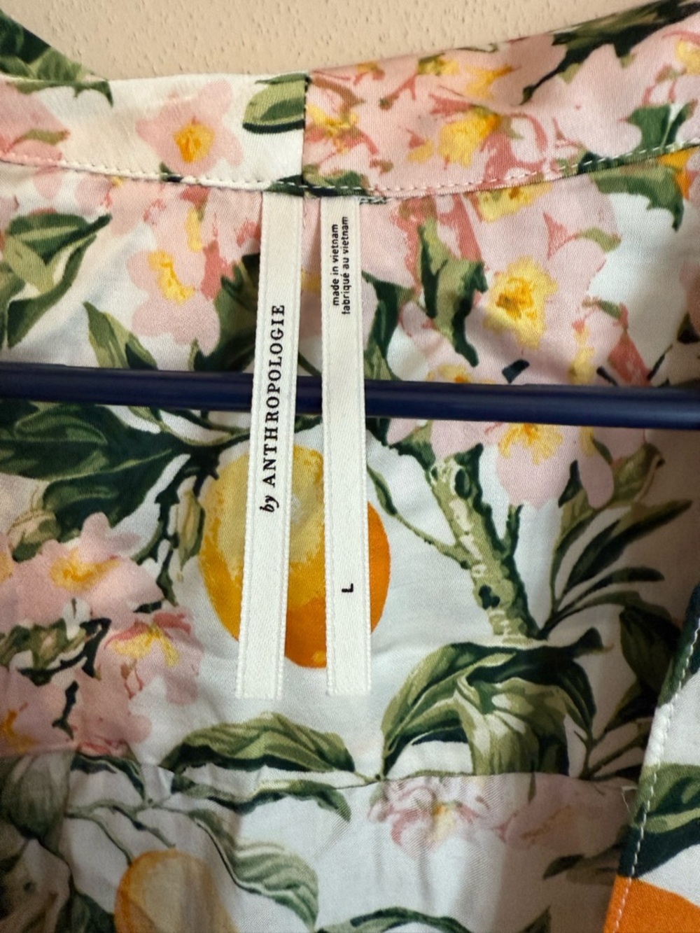 Anthropology Lemon Print Silky Pajama Top Womens L - Picture 3 of 5